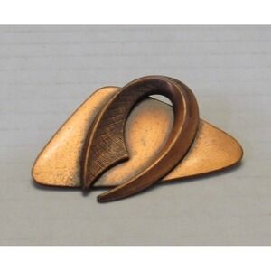 Vintage Copper Brooch Mid Century Modern MCM Boomerang Biomorphic Design